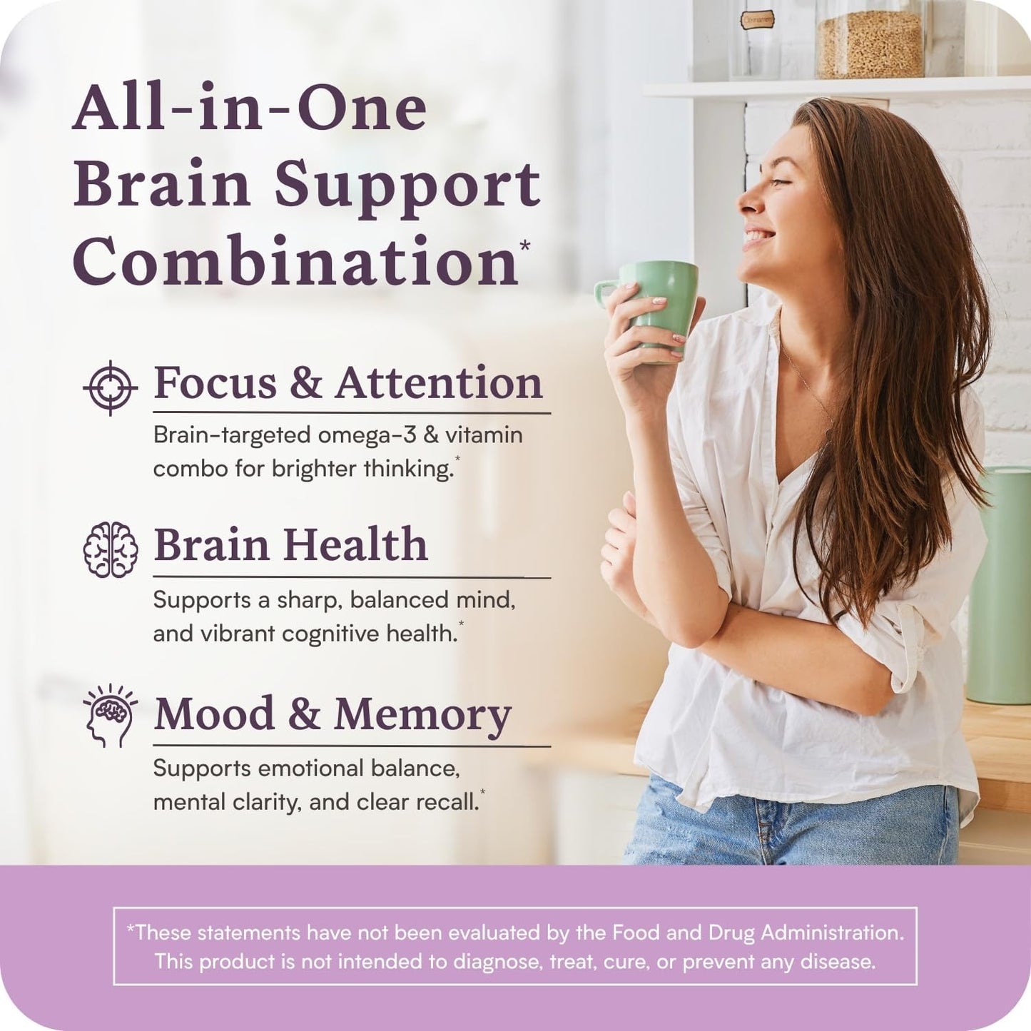 Accentrate110 - Focus Supplement - Methylated Vitamin B Complex with Omega 3 Fatty Acid Supplement - L-Methylfolate, Vitamin B12, P-5-P, Riboflavin, VIT D, – 60 Softgels (1 Month Supply)