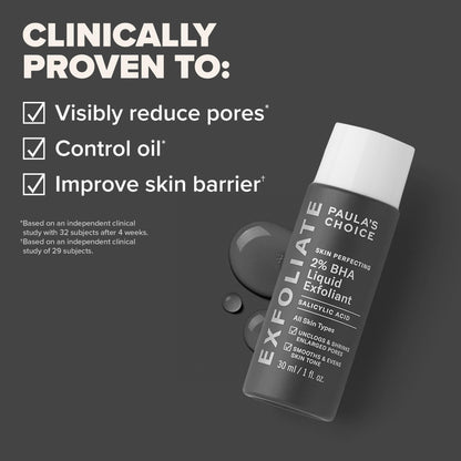 Paula's Choice Skin Perfecting 2% BHA Liquid Salicylic Acid Exfoliant, Gentle Facial Exfoliator