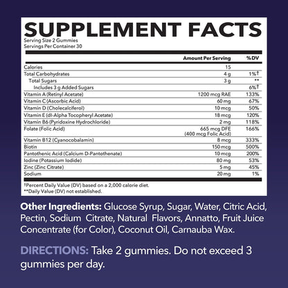 Multivitamin Gummies for Adults, Mixed Berry, 60 Count, 30 Day Supply | Multivitamin Gummies for Men and Women with Vitamins and Minerals Zinc, Vitamin C, Vitamin D, Daily Defense, 30 Servings