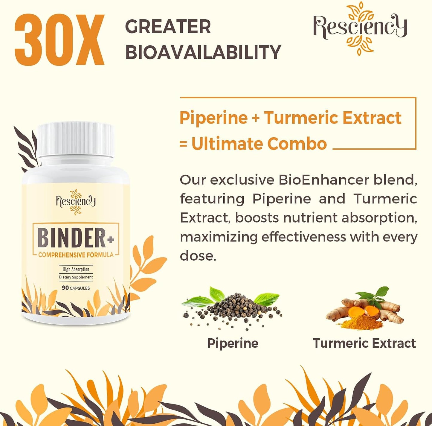 Resciency Detox Binder Supplement - All-in-1 Detox Binder with Zeolite, Bentonite Clay, Activated Charcoal, Milk Thistle, Proprietary Blends - Liver & Digestive, Max Absorption, 180 Counts