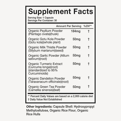 Terra Health Essentials Detox Cleanse for Women and Men - Support Gut Health, and Digestion - with Psyllium Powder and Turmeric Extract