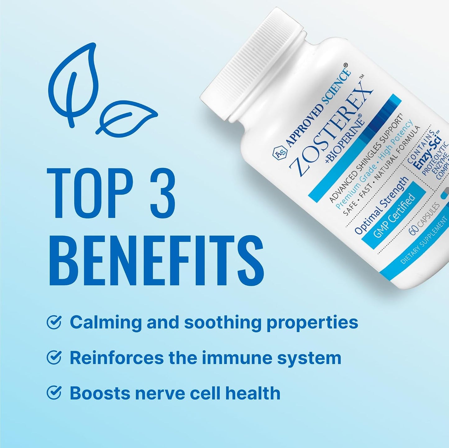 Approved Science Zosterex - Extra-Strength L-Lysine 1000mg, Vitamin B Complex, Zinc - Immune Support & Cold Sore Treatment - 60 Vegan Capsules - 1 Bottle