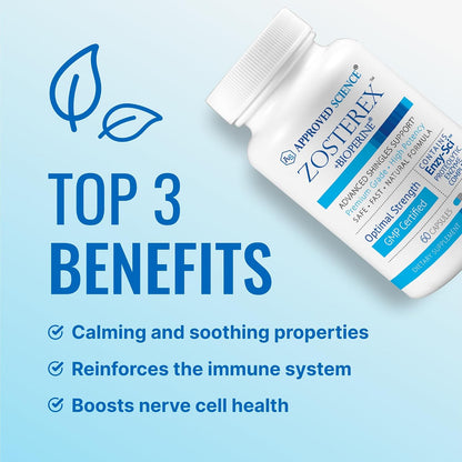 Approved Science Zosterex - Extra-Strength L-Lysine 1000mg, Vitamin B Complex, Zinc - Immune Support & Cold Sore Treatment - 60 Vegan Capsules - 1 Bottle