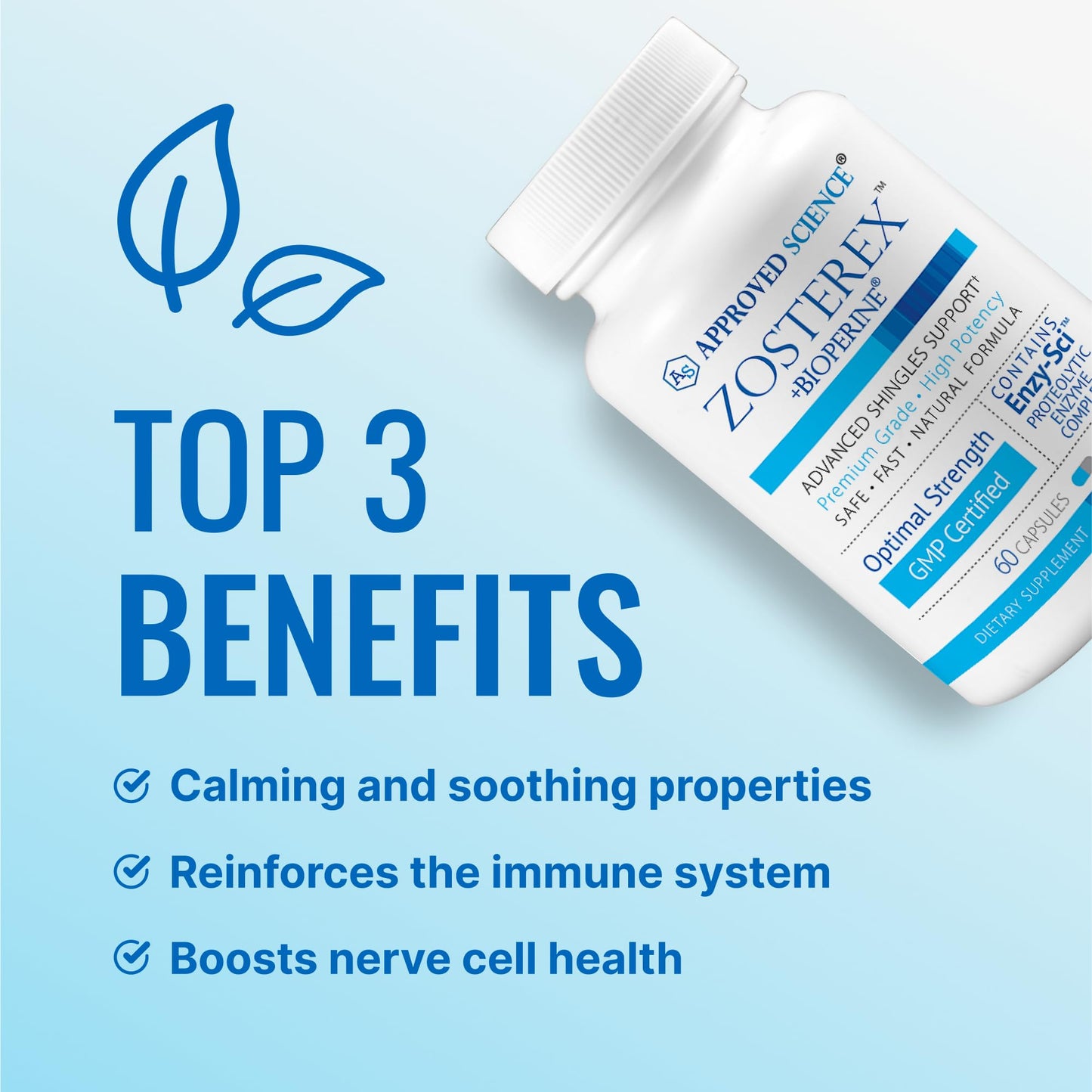 Approved Science Zosterex - Extra-Strength L-Lysine 1000mg, Vitamin B Complex, Zinc - Immune Support & Cold Sore Treatment - 60 Vegan Capsules - 1 Bottle