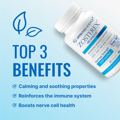 Approved Science Zosterex - Extra-Strength L-Lysine 1000mg, Vitamin B Complex, Zinc - Immune Support & Cold Sore Treatment - 60 Vegan Capsules - 1 Bottle