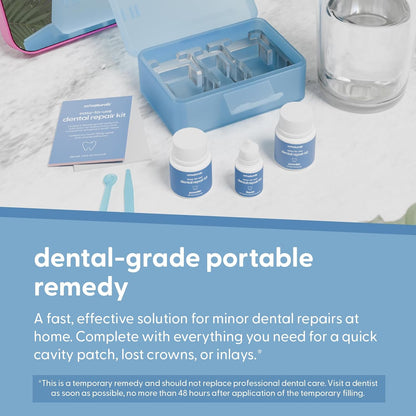 Dental Repair Kit for Lost Crowns, Fillings & Cavities w/Travel Case by M3
