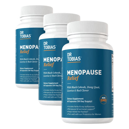 Dr. Tobias Menopause Relief 60 Capsules | Menopause Supplements for Women | Menopause Wellness Support | Black Cohosh + Soy Isoflavones | Hot Flashes, Mood & Nighttime Comfort | 30 Servings
