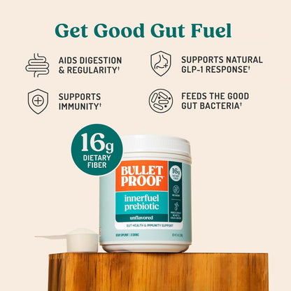 Bulletproof Duo Kit | Collagen Peptides Protein Powder for Skin, Bones and Joints — 18g Protein, 17.6 Oz & InnerFuel Prebiotic Fiber Powder for Gut, Gas Relief, Digestive Health and Immune Support