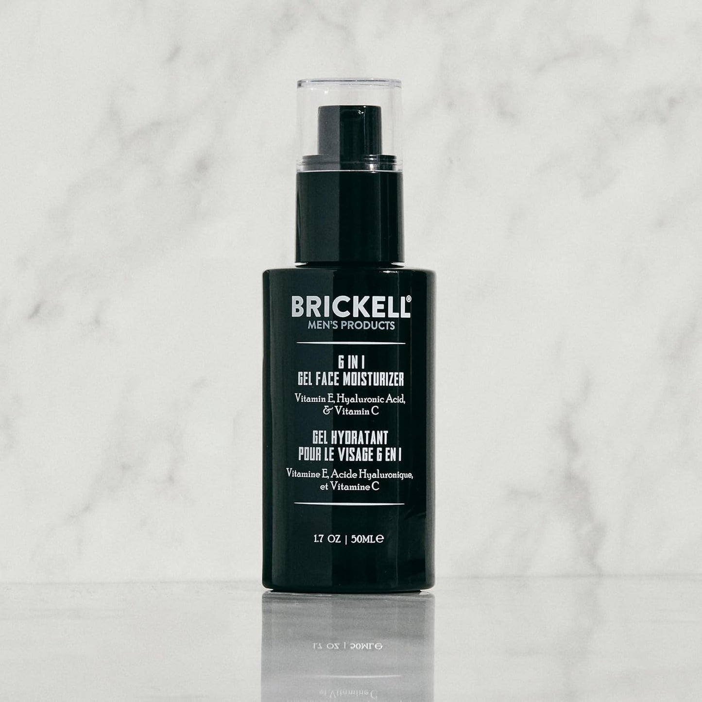 Brickell Men's 6 in 1 Gel Face Moisturizer for Men, Gel Moisturizer With Hyaluronic Acid, Peptides, and Vitamin C, 1.7 ounces, Unscented
