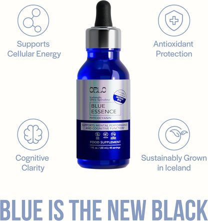Orlo Blue Essence - Liquid Blue Spirulina with Phycocyanin Extract & Bioactive Methylcobalamin B12 Vitamin - Methylene Alternative - Natural Vegan Superfood - Clean, Bioavailable Formula – 50 ml