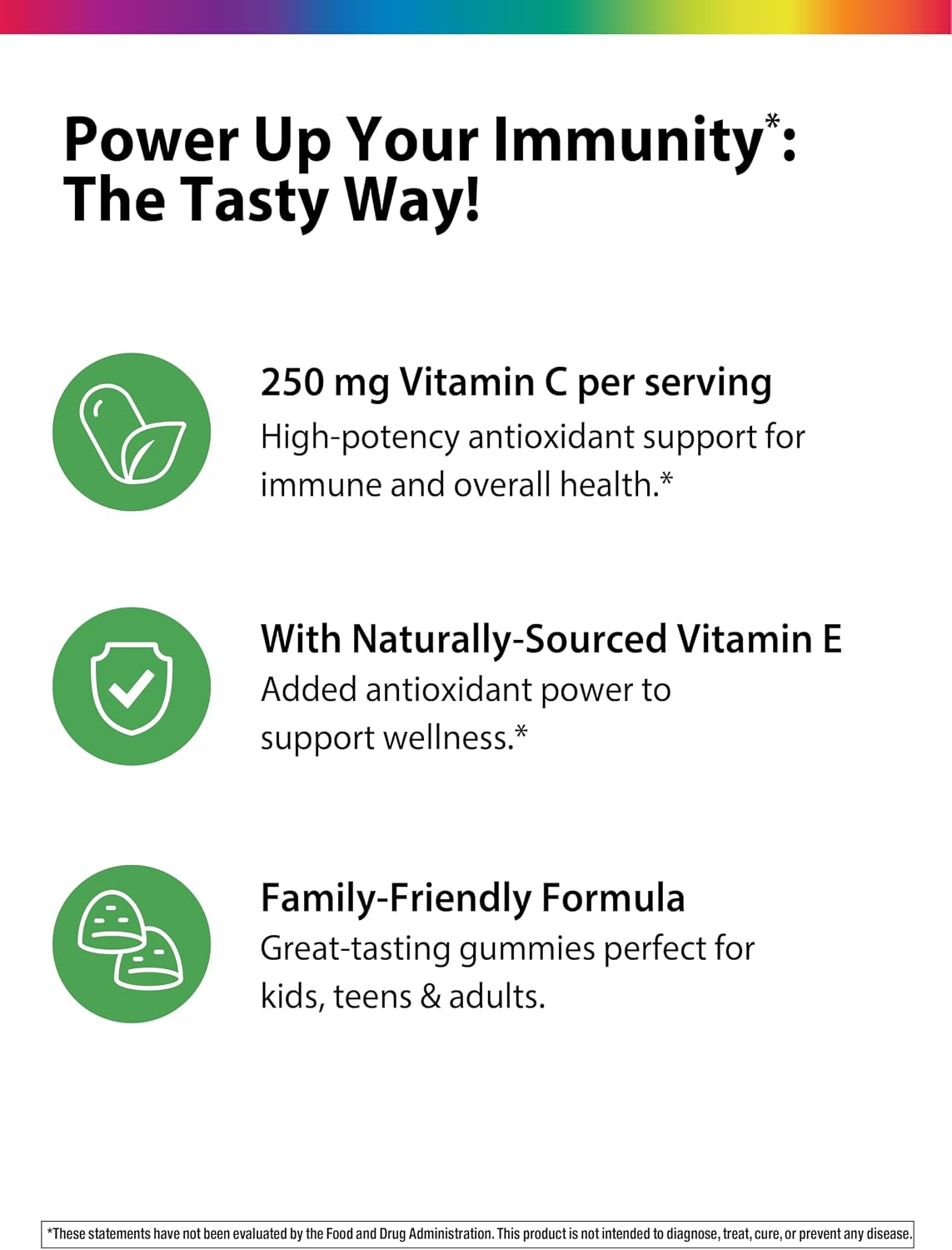 Rainbow Light Vitamin C Gummies with Vitamin E | 90 Count | Supports Immune & Antioxidant Health for Adults & Kids | Tangy Orange Flavor