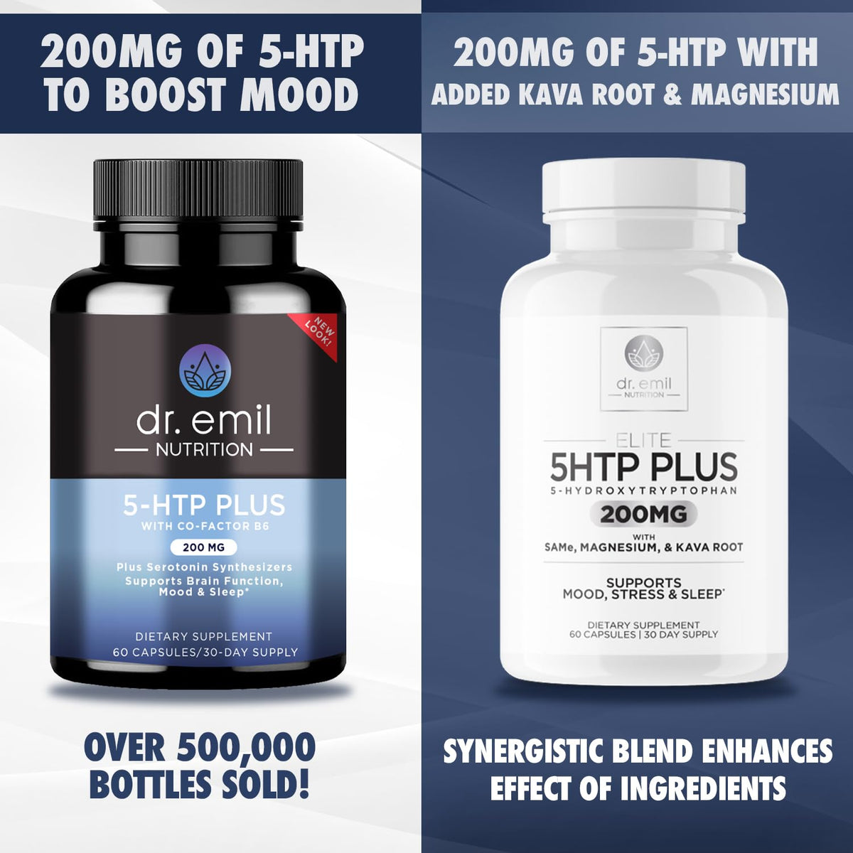 200 MG 5-HTP Elite with Kava Root Extract, Magnesium & SAM-e to Maintain Normal