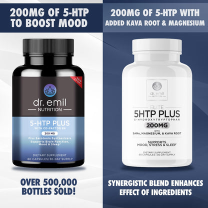200 MG 5-HTP Elite with Kava Root Extract, Magnesium & SAM-e to Maintain Normal