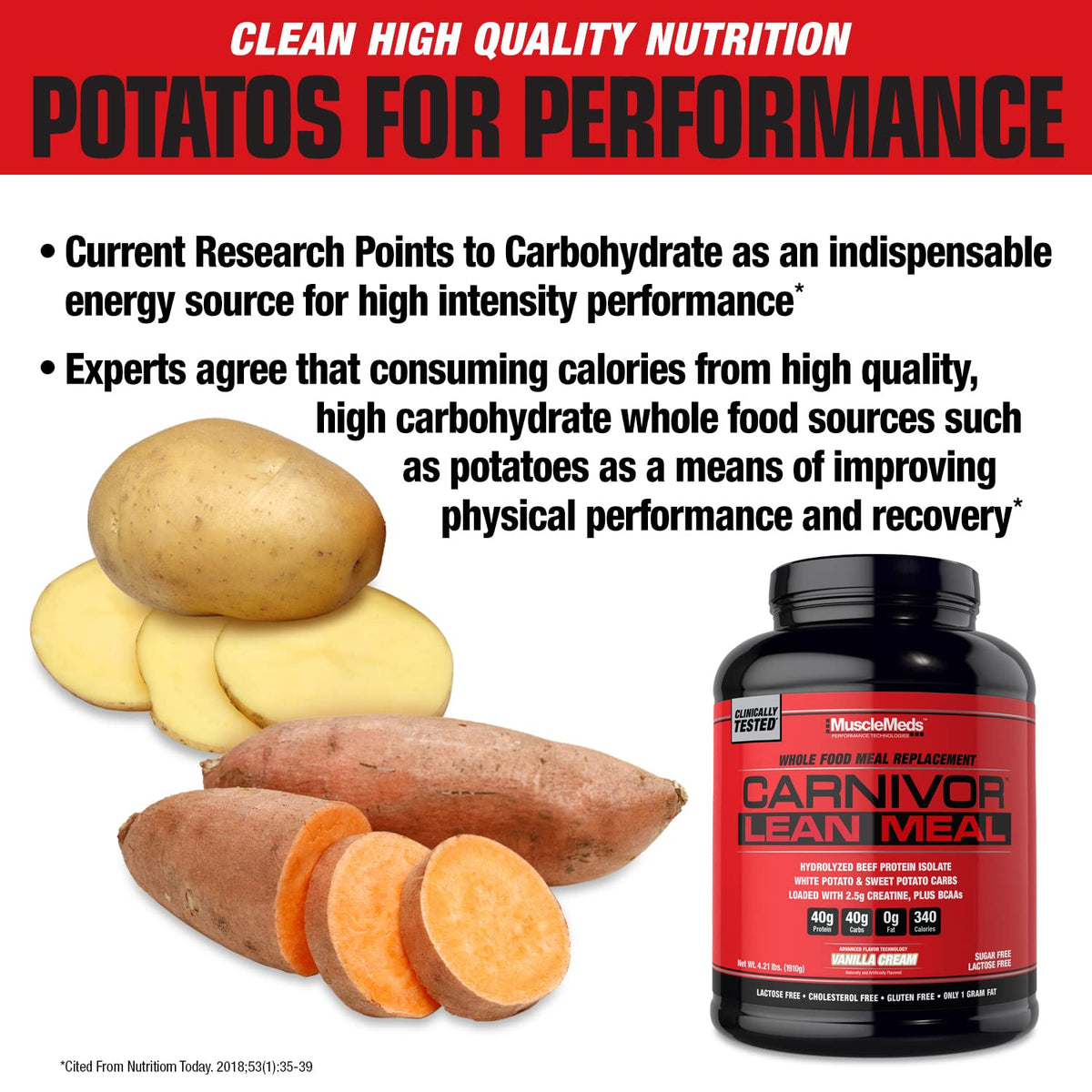 MuscleMeds CARNIVOR LEAN MEAL whole food meal replacement shake, MRE, beef protein