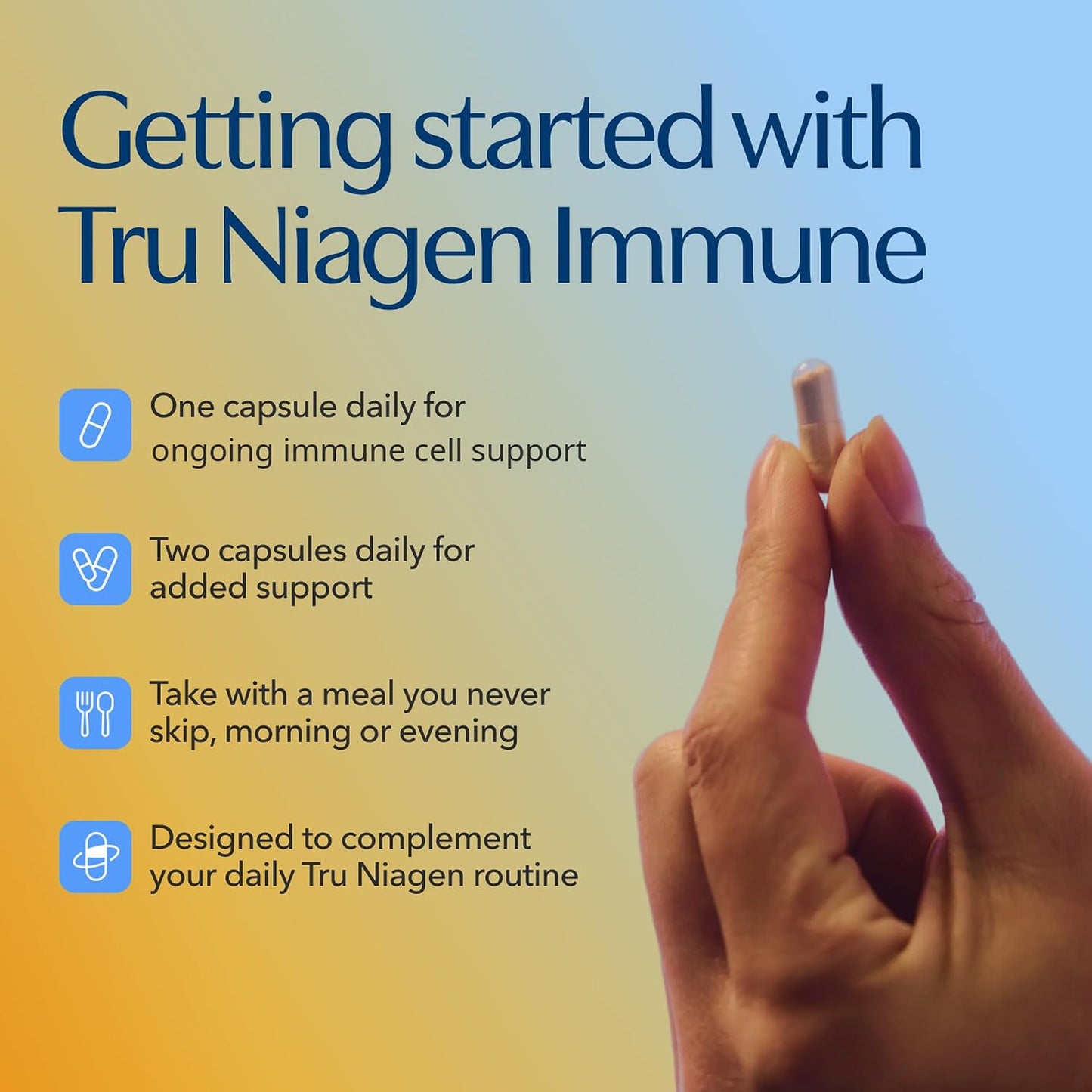TRU NIAGEN NAD+ Immune Cell Support Supplement - Daily Defense - Vitamin C, Vegan D3 2000 IU, Zinc, Selenium, Copper + 100mg NAD Plus Boosting Niagen NR - 30 Capsules