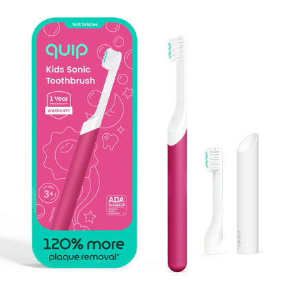 Quip Sonic Electric Toothbrush for Kids with Timer, Glow in the Dark Green