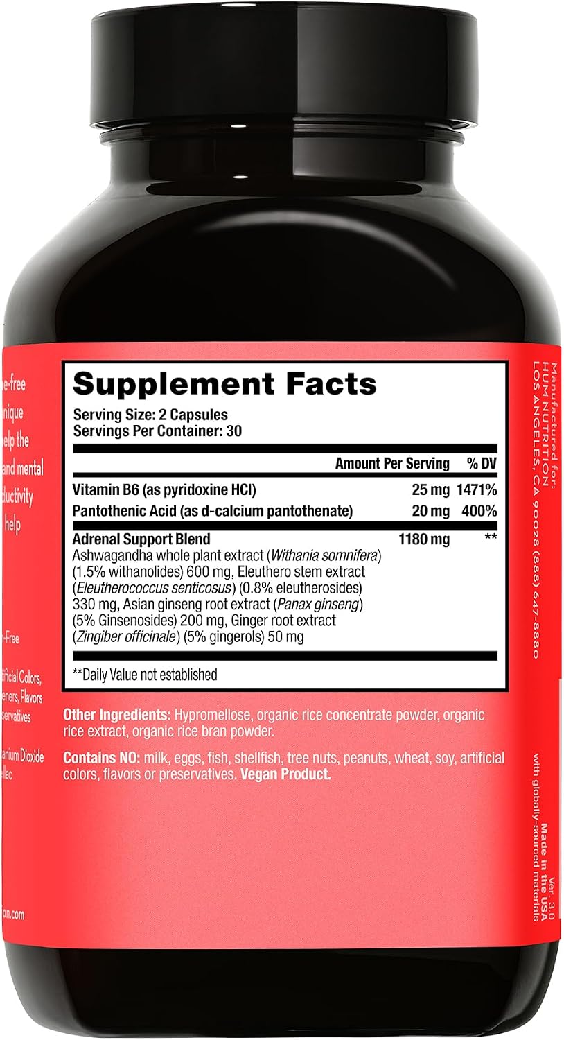 HUM Uber Energy Adaptogen & B Vitamin Supplement, 60 Count
