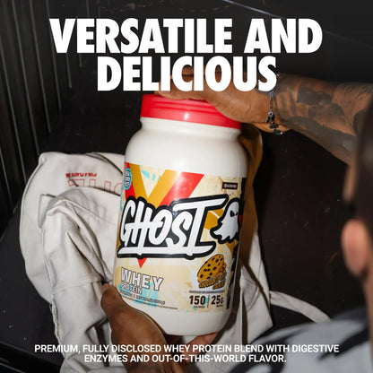 GHOST Whey Protein Powder, Cinnabon - 2LB, 25G of Protein - Cinnamon Roll Flavored Isolate, Concentrate & Hydrolyzed Whey Protein Blend - Post Workout Shakes - Soy & Gluten Free
