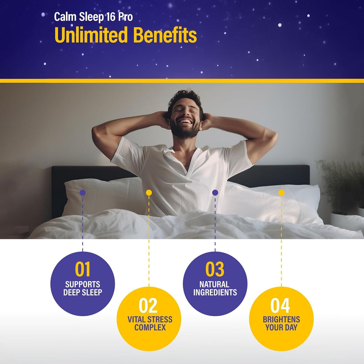 AJS Calm Mood Support, Sleep Aid, Stress Relief Capsules