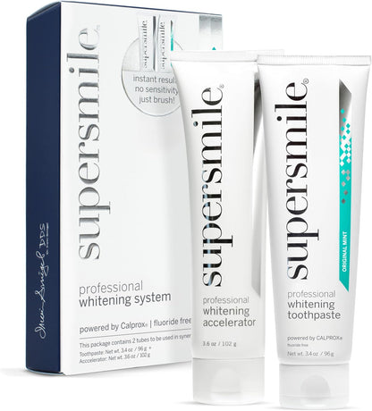Supersmile Fluoride-Free Whitening System, 3.4 Oz Toothpaste + Accelerator