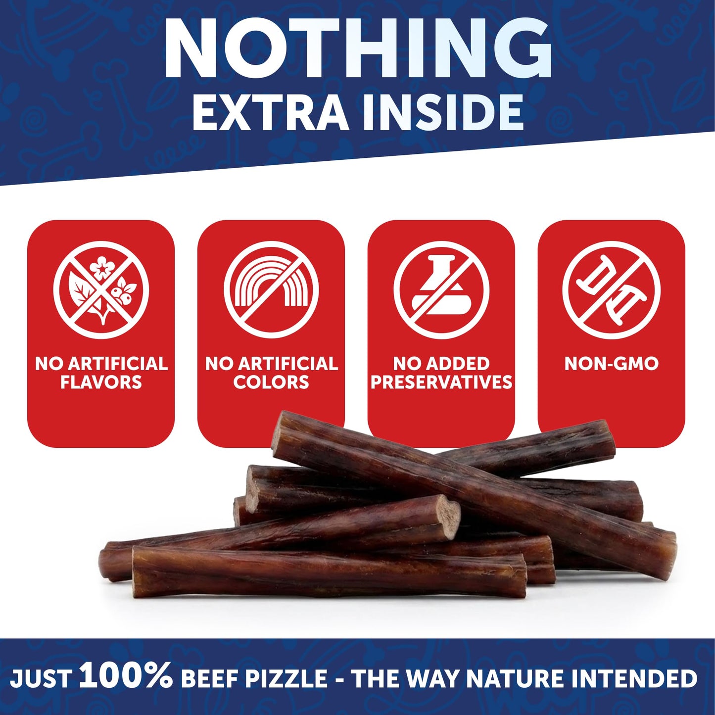 Premium Bully Sticks for Large Dogs - 6 Inch, 10 Bully Sticks - Odor free Natural Beef Pizzle, Long Lasting, Rawhide Free Dog Treats, Highly Digestible - For Dental Health, Training - For Large Breeds