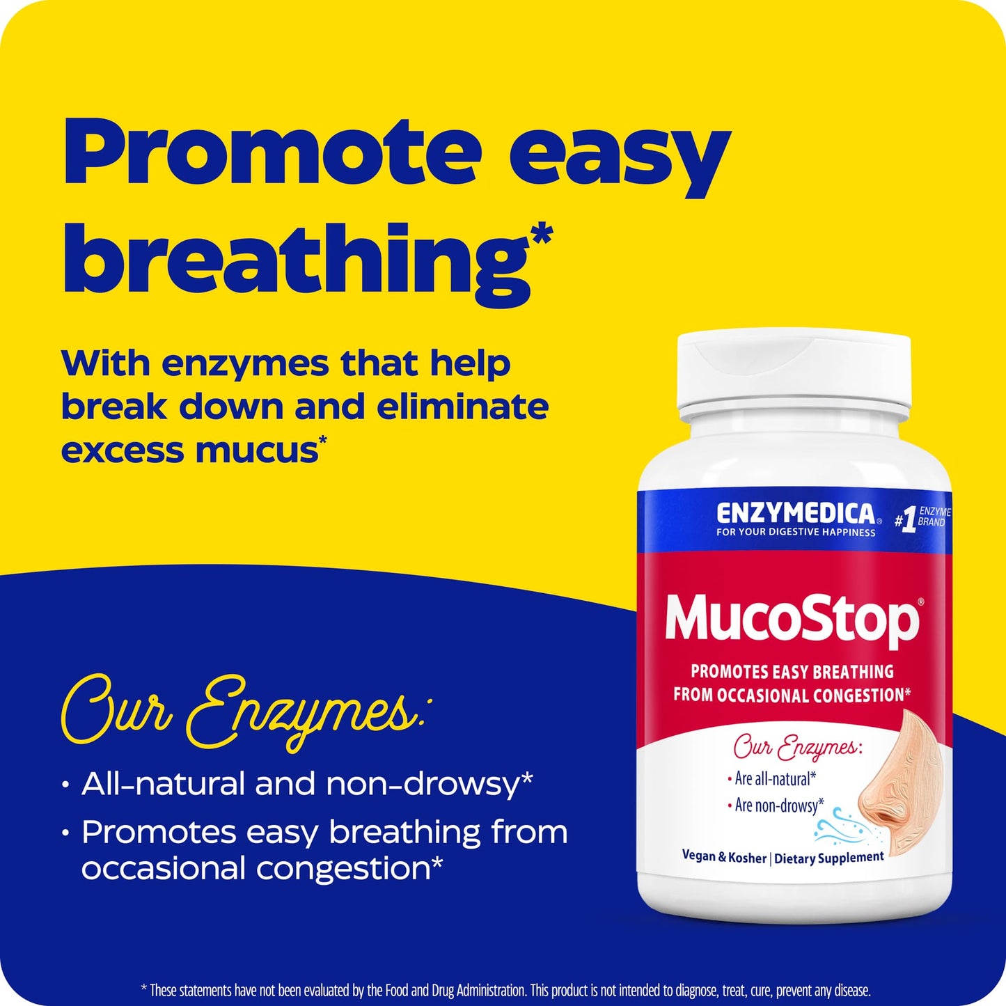 Enzymedica MucoStop Caps - Helps Clear Mucus - 48 Capsules