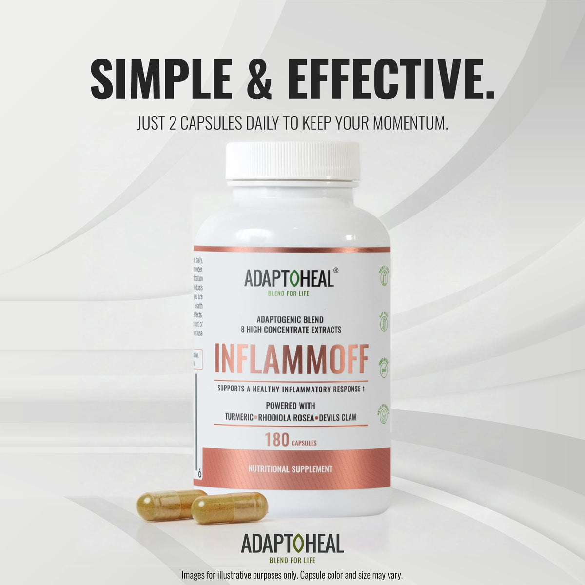 ADAPTOHEAL Inflammoff Botanical Blend - Turmeric and Rhodiola, 90 Capsules