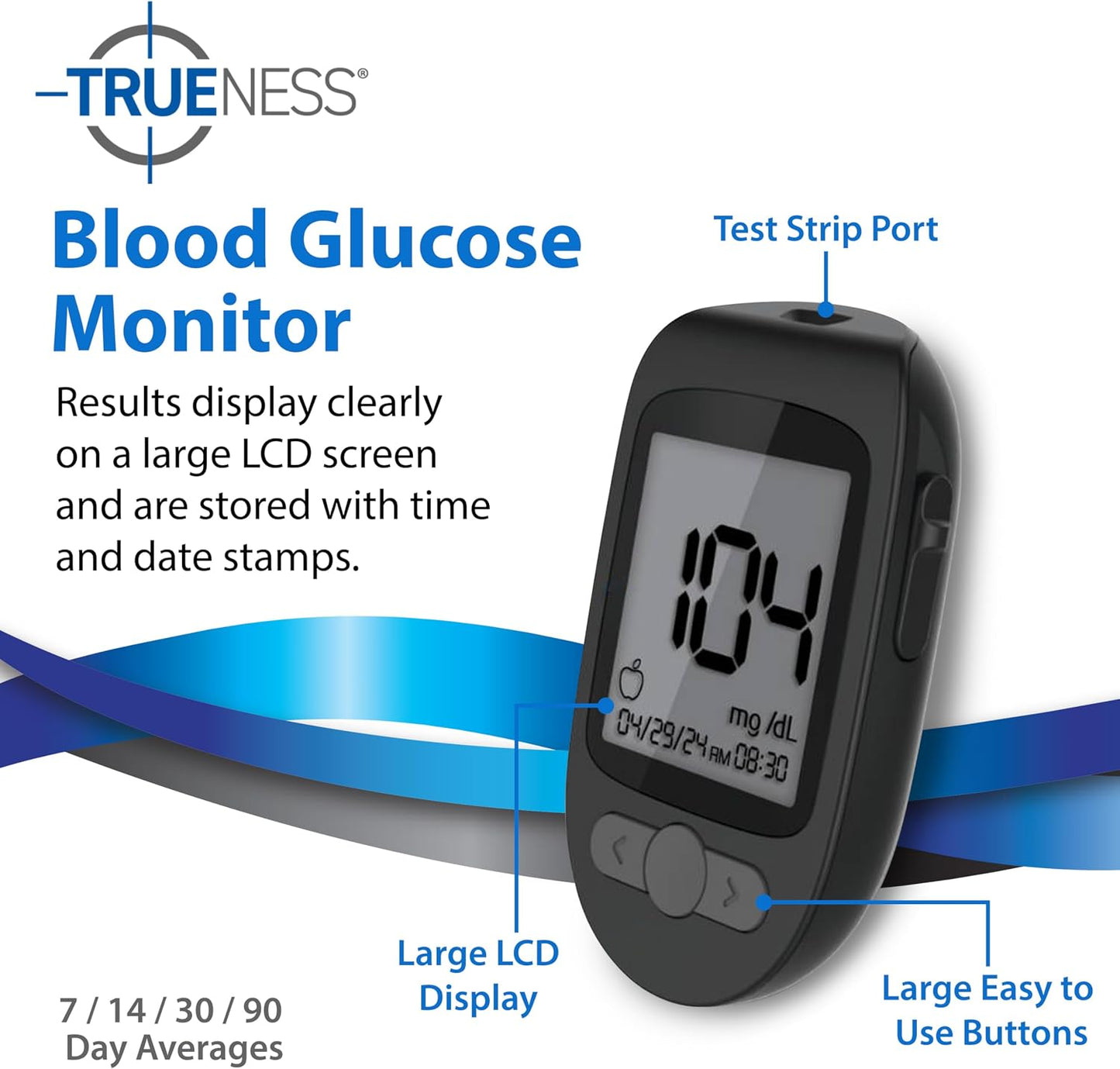 TRUEplus 50ct Tropical Glucose Tablets and TRUENESS Blood Glucose Meter Bundle - Monitor, Case, 100 Test Strips, 100 Lancets, Lancing Device