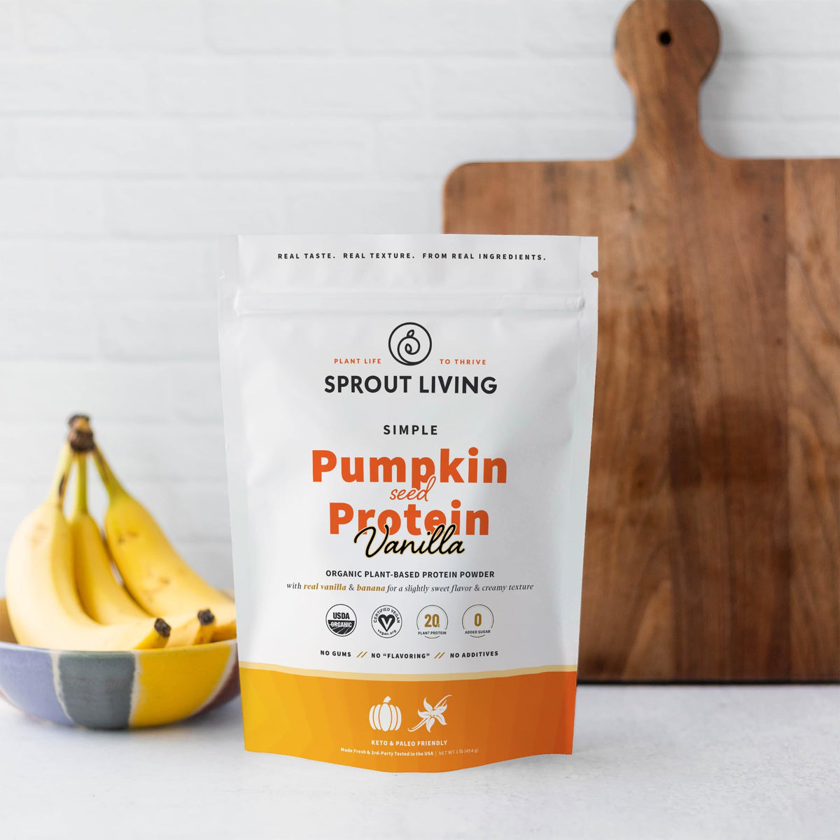 Sprout Living Organic Pumpkin Seed Protein Powder, Unflavored, 20 Grams of Plant Based Protein Powder Without Artificial Sweeteners, Non Dairy, Non-GMO, Vegan, Gluten Free (1 Pound, 14 Servings)
