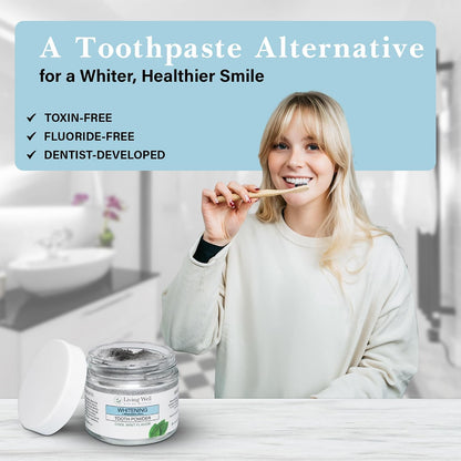 Living Well Dr. Michelle Remineralizing & Whitening Tooth Powder, Cool Mint