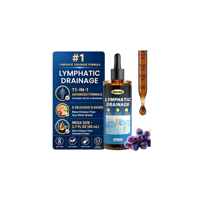 Lymphatic Drainage Drops - Organic Lymphatic Drops, Herbal Liquid Support for Natural Fluid Balance & Immunity - Burdock Root, Elderberry & Calendula -Lemon Flavor, 2.7 Fl Oz
