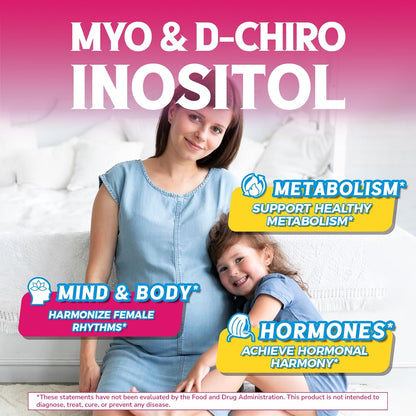 Vitalibre Inositol Supplement, Myo-Inositol & D-Chiro Inositol Supplements for Women, 40:1 Ideal Ratio, Hormone Balance and Women’s Wellness, 80 Vegan Capsules