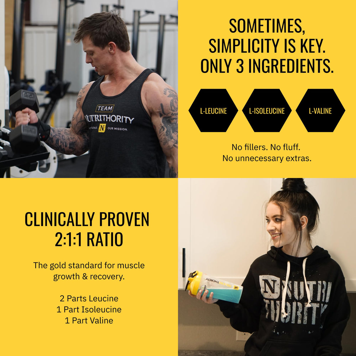 Nutrithority - BCAA Powder, Amino Factor (Gushing Gummy)