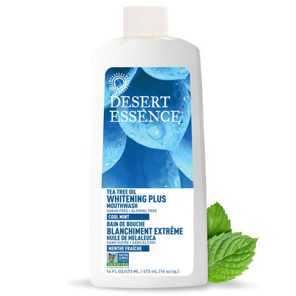 Desert Essence Mouthwash, Tea Tree Whitening Mint, 16 Fluid Ounce