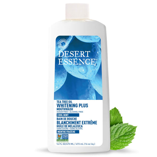 Desert Essence Mouthwash, Tea Tree Whitening Mint, 16 Fluid Ounce