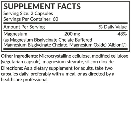 Futurebiotics Magnesium Glycinate 200 MG per Serving Chelated for High Absorption, Gentle On Stomach, Non-GMO, 60 Vegetarian Capsules