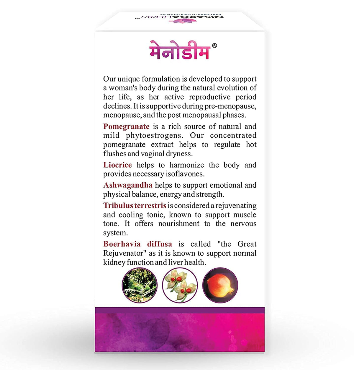 pub Nisarga Herbs Menodim, for Pre-Menopause Relief, Fatigue & Functional Imbalance Support