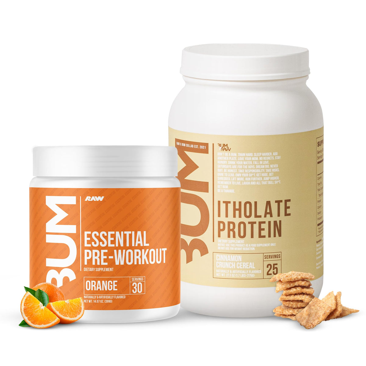 RAW Whey Isolate Protein Powder & Essential Pre-Workout Powder Bundle 