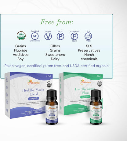 OraWellness Nut Free Healthy Mouth Blend Organic Tooth Oil, Fluoride Free