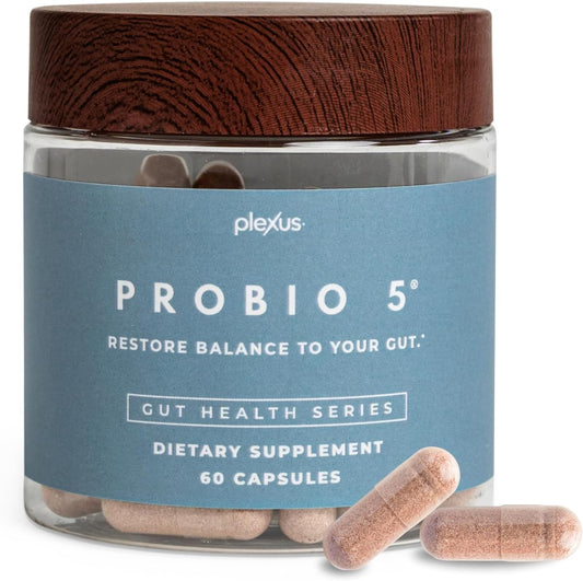 Plexus® ProBio 5®, 60 Capsules | 3 Billion CFU from 5 probiotic strains to support gut microbiome balance and healthy digestion