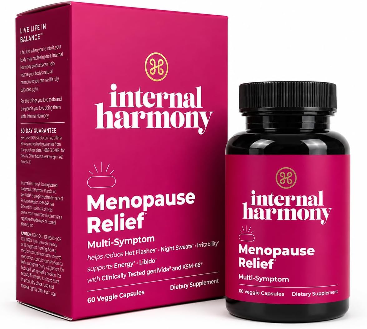 Dream Brands Internal Harmony Feel Good Energy, 60 Count | Menopause Relief Multi-Symptom Herbal Formula, Hot Flashes & Night Sweats Relief, Mood & Energy Support, Libido Boost