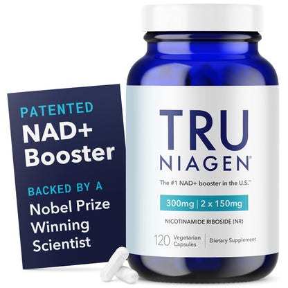 TRU NIAGEN Patented NAD+ Supplement, 60 300mg Servings | Nicotinamide Riboside (NR) Take 2 Daily | 1 Bottle