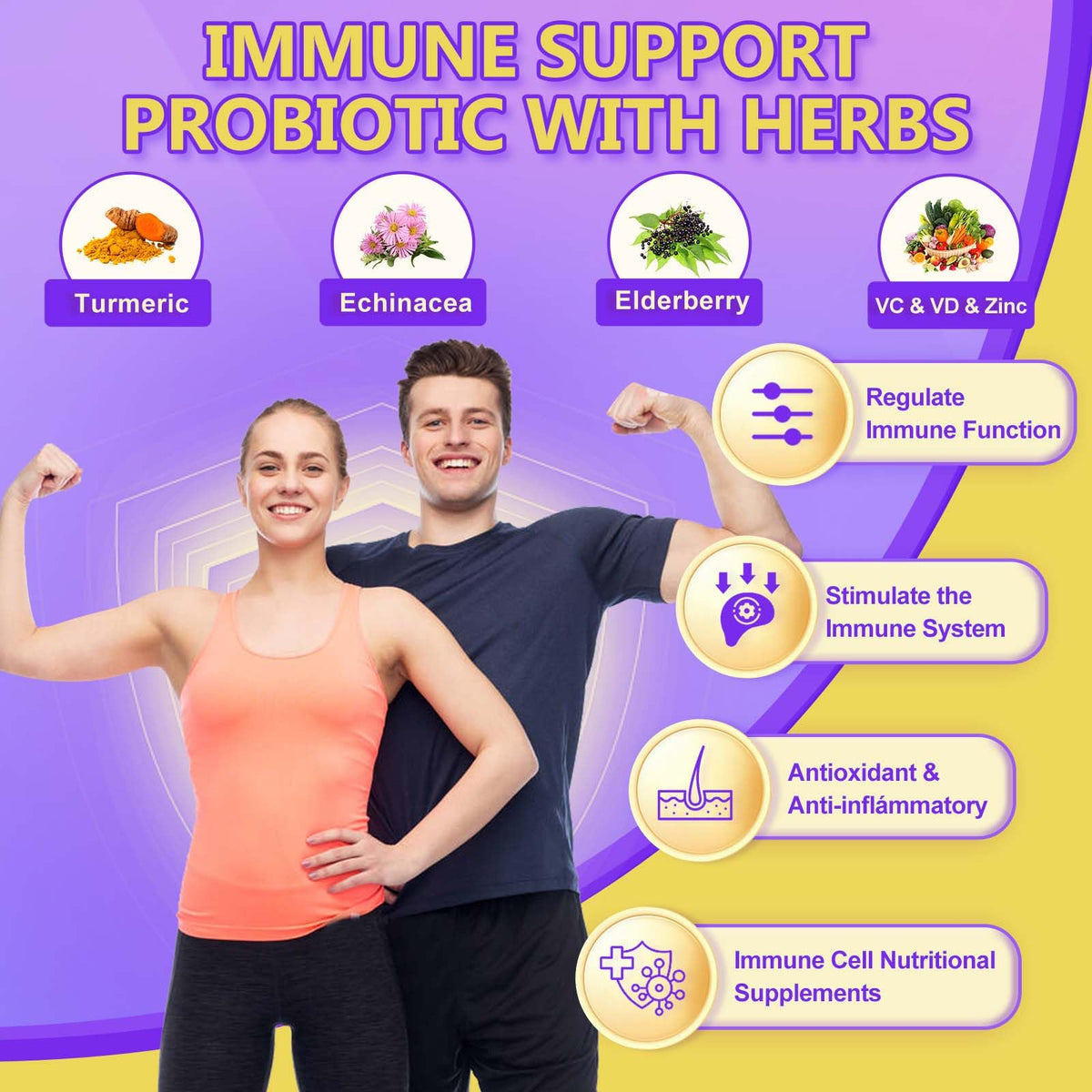 Probiotics for Women & Men Digestive Health，120 Billion CFUs, Prebiotics and Probiotics