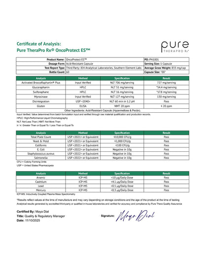 Pure Therapro Rx Extra Strength Sulforaphane Supplement from Broccoli Seed Extract | Made in USA | ONE Capsule Per Serving (Other Brands are 2 Caps!) | 3rd Party Tested | OncoProtect ES