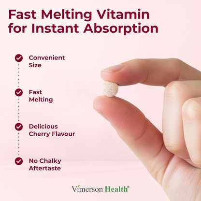 Vitamin B12 1000 mcg – Chewable Methylated B12 (Methylcobalamin B12) for Energy & Metabolism Support – Methylated B Complex for Superior Absorption – 100 Natural Cherry-Flavored Tablets - Vegan