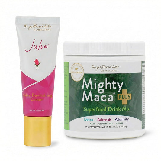 Dr. Anna Cabeca Women's Vitality Bundle Julva Vulva Cream + Mighty Maca | Julva Vulva Moisture Cream 60 days & Mighty Maca Plus with Maca Root for Women 60 servings