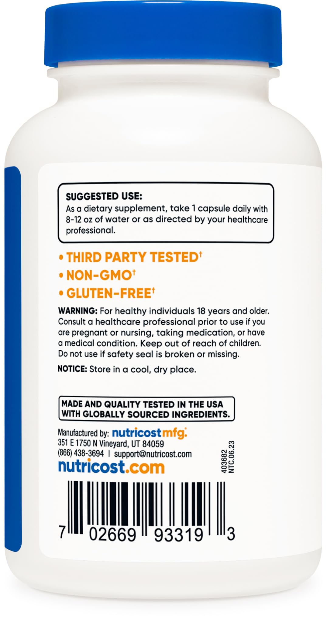 Nutricost Folic Acid (Vitamin B9) 1000 mcg, 240 Capsules