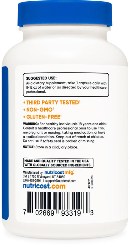 Nutricost Folic Acid (Vitamin B9) 1000 mcg, 240 Capsules