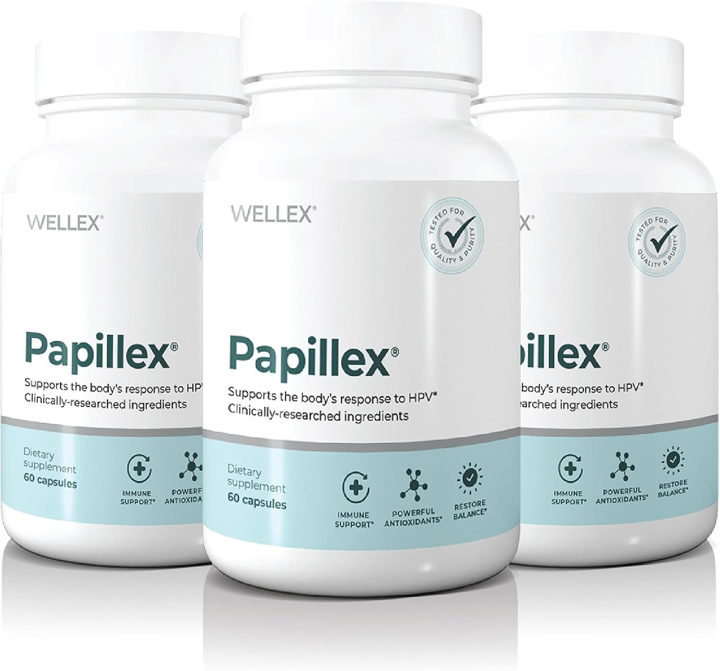 Papillex Dietary Supplement Tablets All Natural Immune Support - Immunity Defense - Best Immune System Booster - Organic 60 Capsules Bottle (3 Pack)
