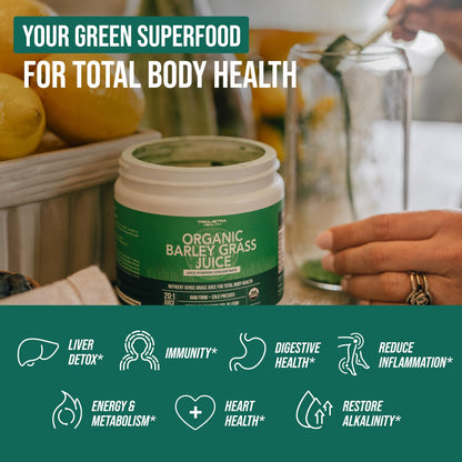 Organic Wheatgrass Juice Powder - Organic, Grown in Volcanic Soil of Utah - Raw BioActive Form, Cold-Pressed Then CO2 Dried, 20:1 Concentrate Juice Extract - Unflavored (5.3 oz – 60 Servings)